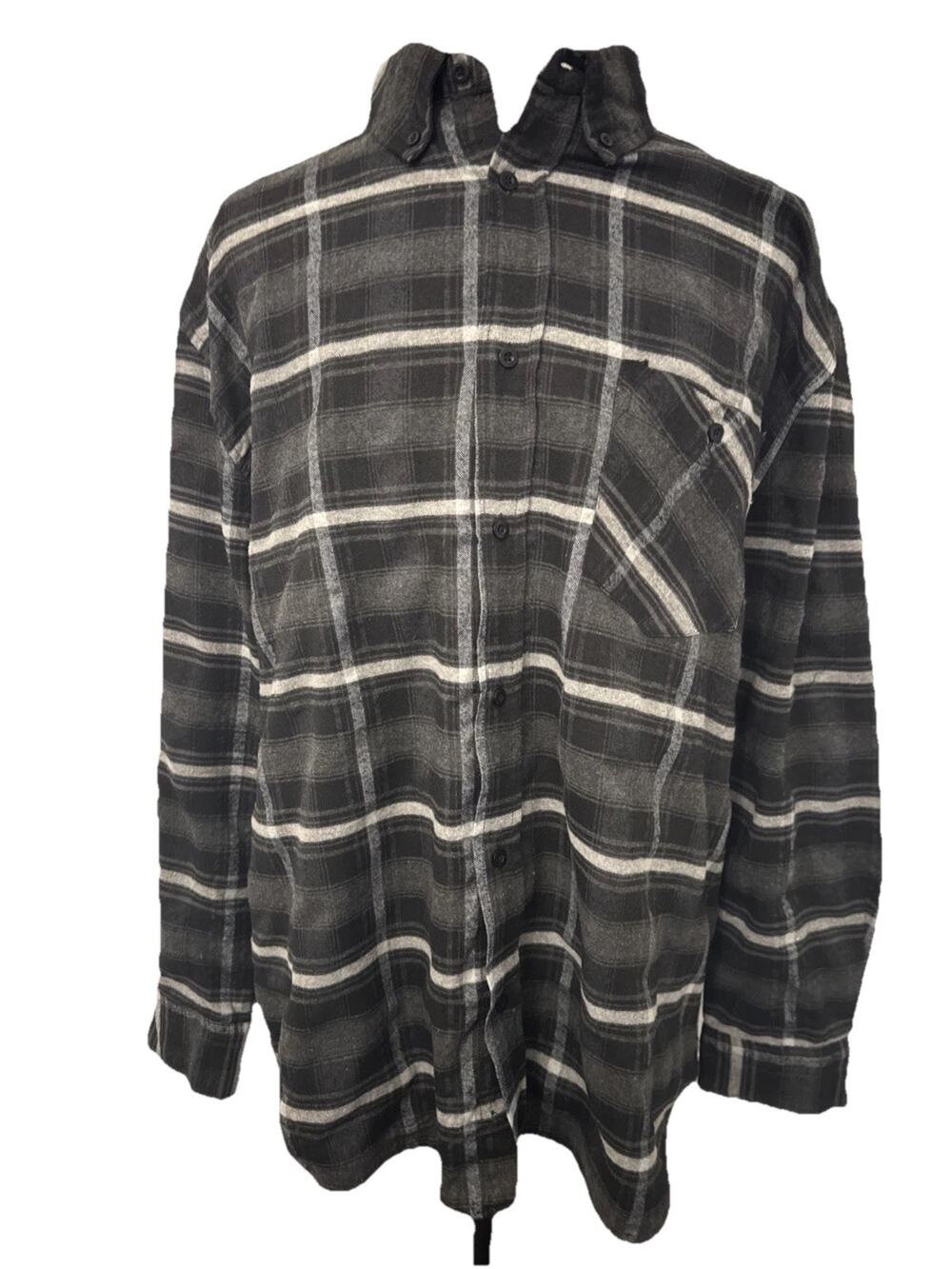 Stillwater Supply Co. Flannel Button Down Men's Size 2XL Blk/Gray Plaid